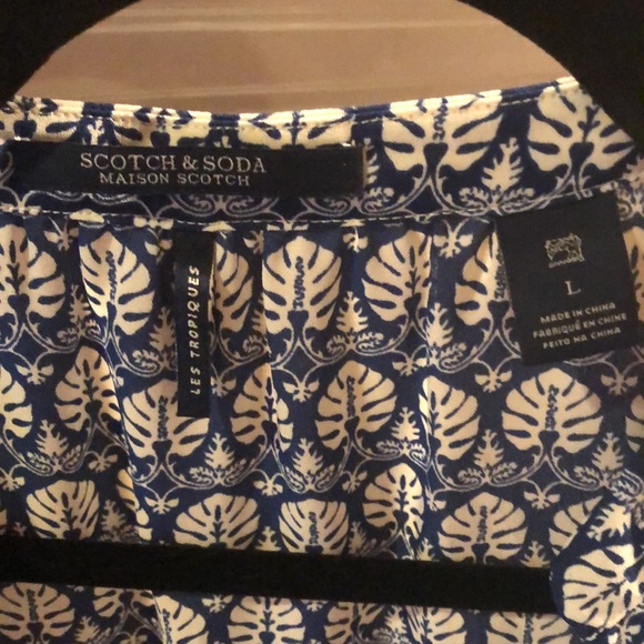 Scotch & Soda Mason Scotch Les Tropiques Flowy blouse Sz L - Picture 2 of 3